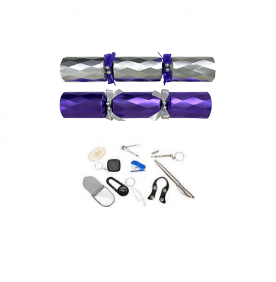 14" Diamond PURPLE/SILVER Foil Board Mixed Box Cracker
